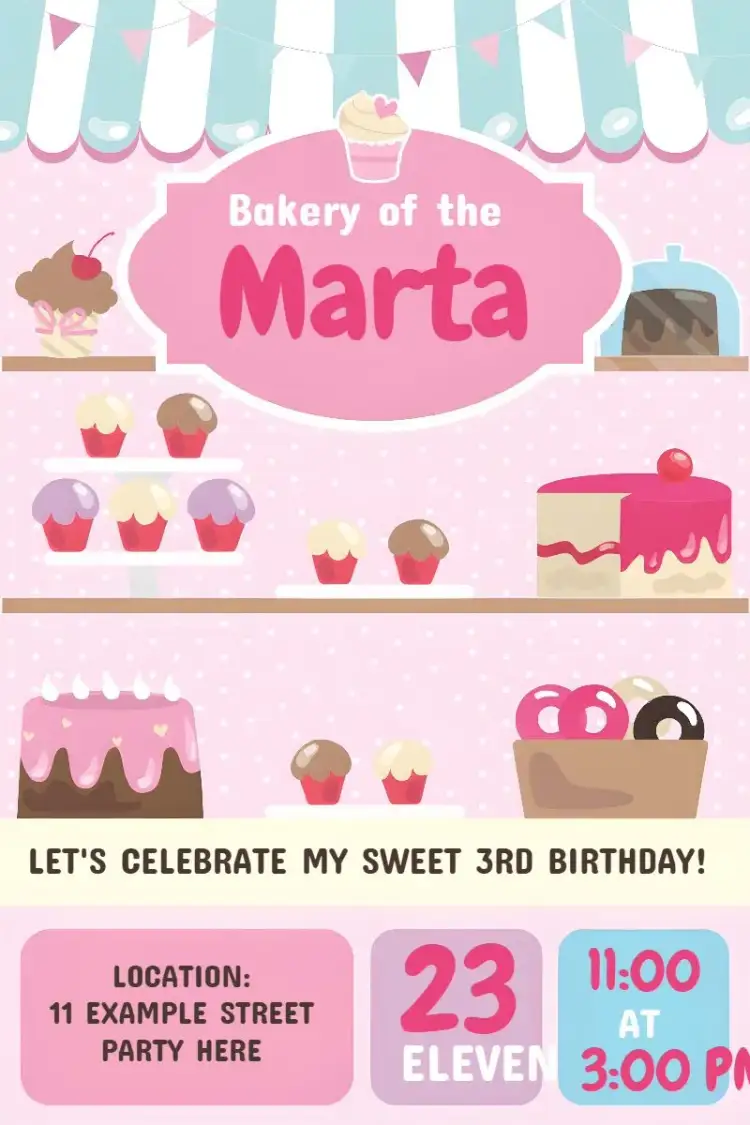 Invitation Bakery - Cupcakes – Most searched for theme children's, colorful, playful, sweet, modern