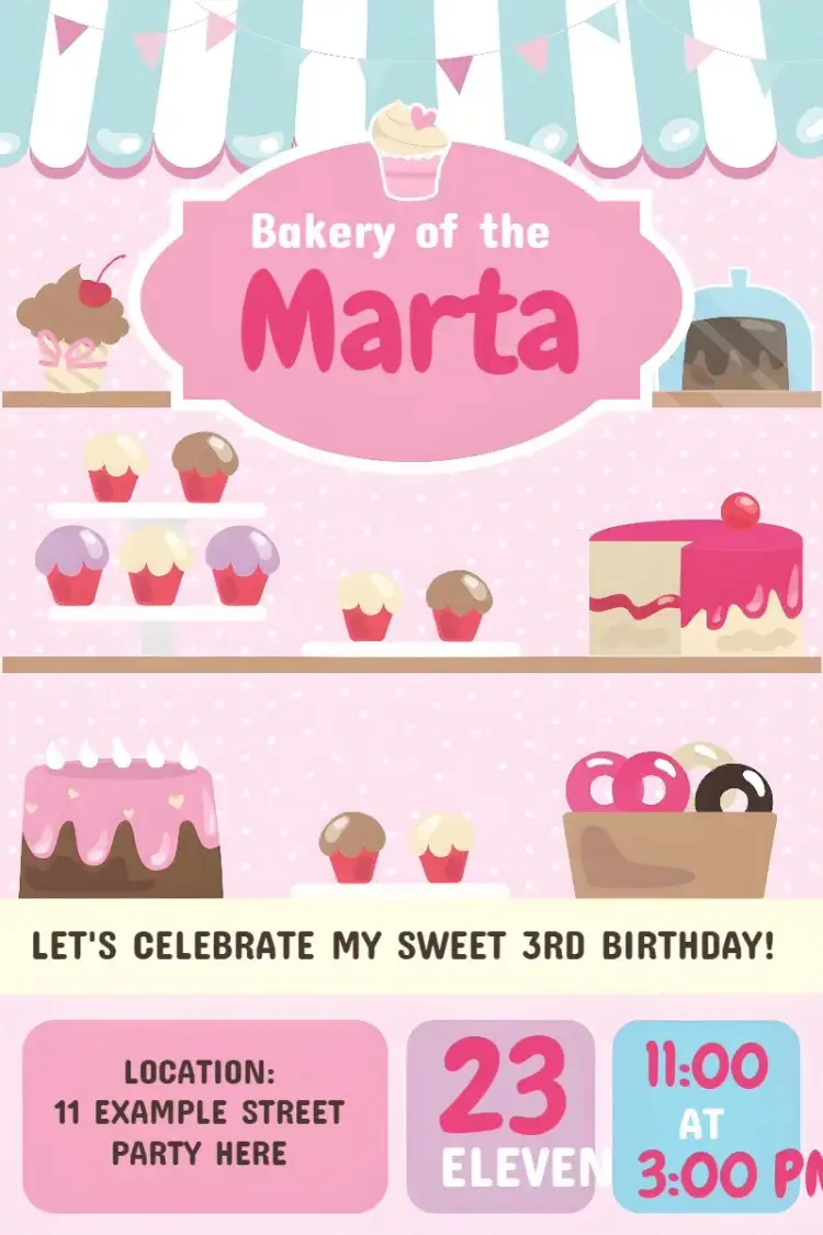 Bakery - Cupcakes invitation