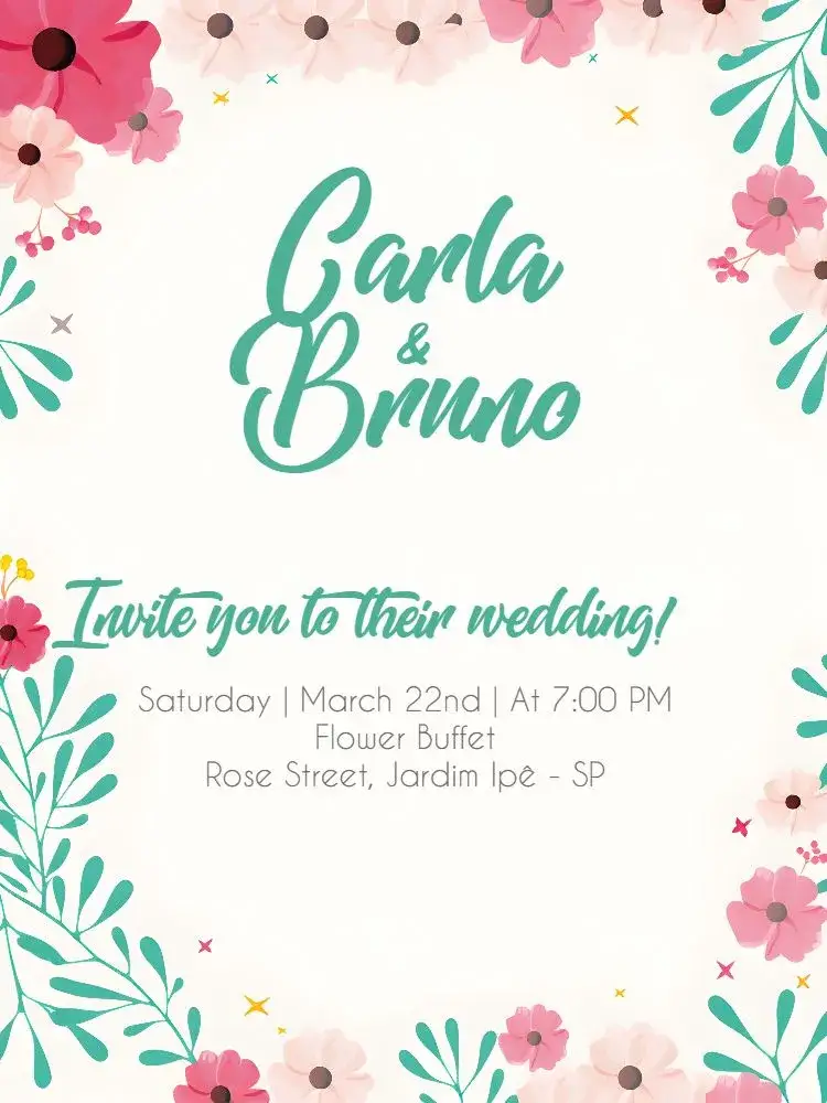 Invitation Pink Floral Wedding – Wedding theme floral, romantic, elegant, vintage, natural, pastel