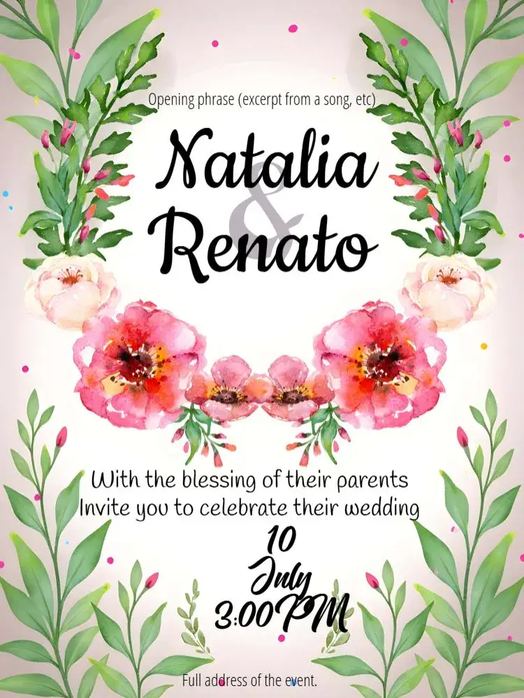 Watercolor Floral Wedding invitation