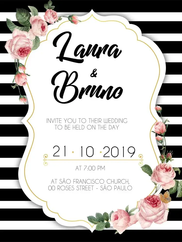 Floral Delicate Roses Wedding invitation