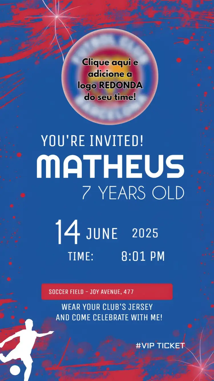 Invitation Fcb Soccer – Most searched for theme sporty, colorful, modern, dynamic, football-themed