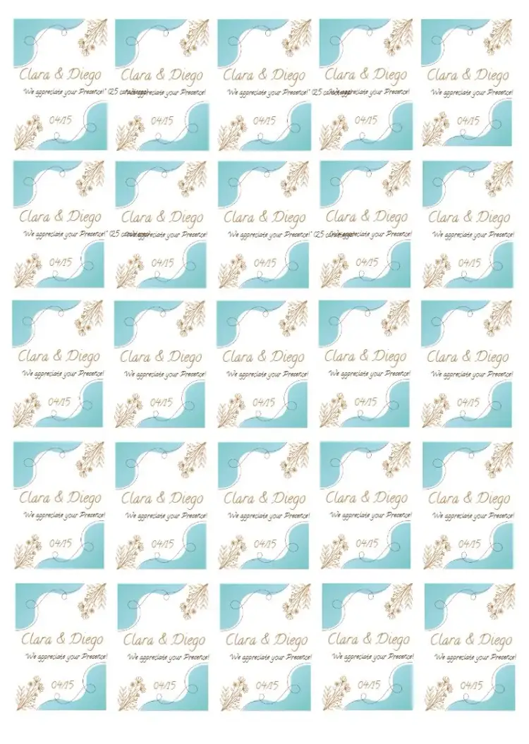 Floral Wedding Thank You Tag invitation