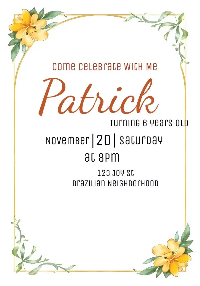 Pumba Lion King invitation