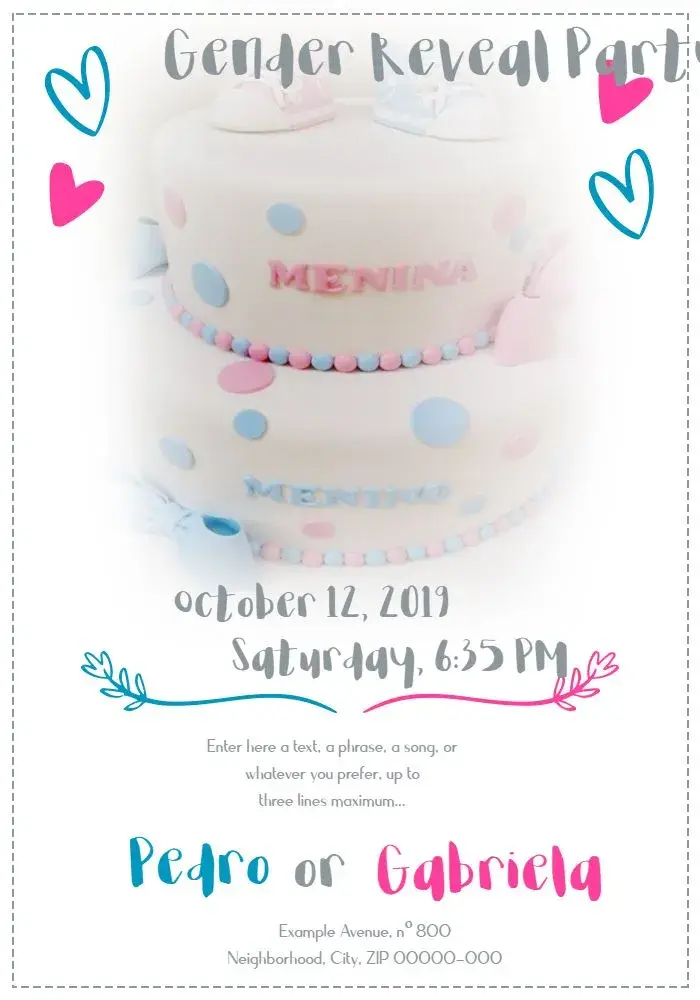 Baby Gender Reveal Tea Party Rose invitation