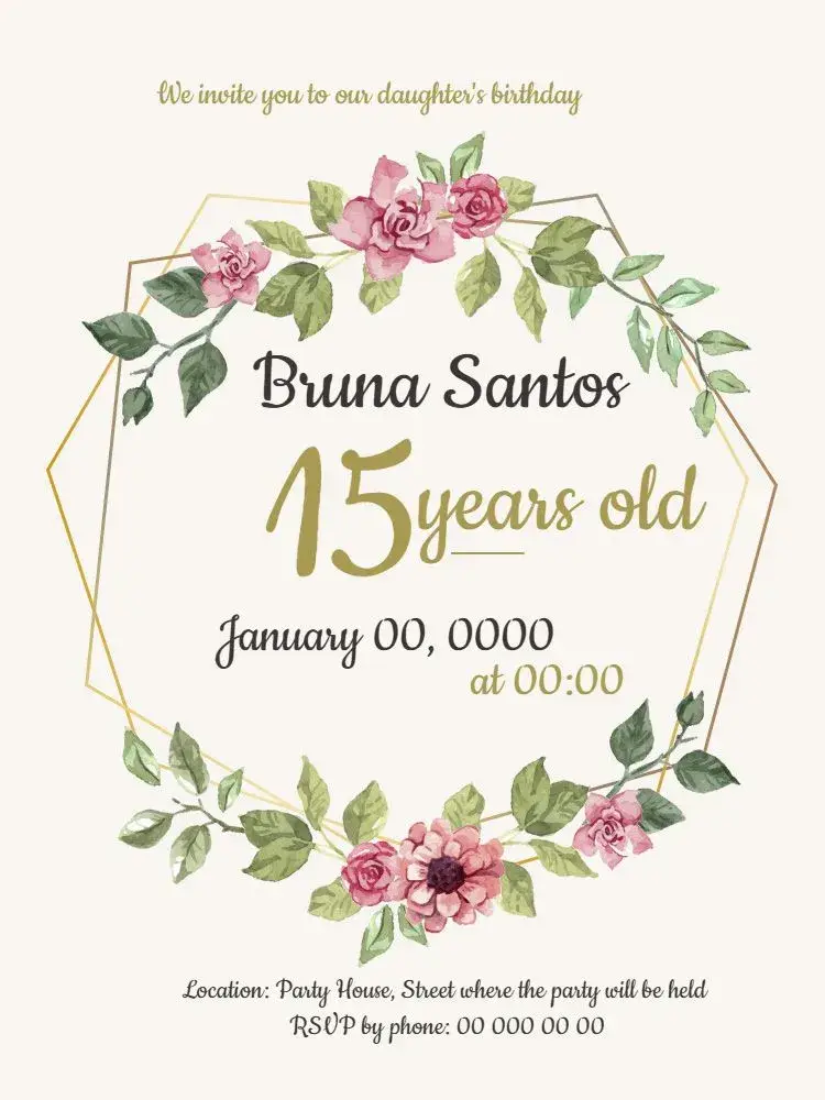 15 Years Wedding Anniversary invitation