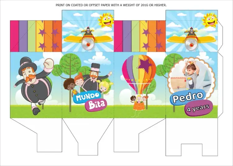 Invitation Milk Box Mundo Bita With Photo (with – Most searched for theme colorful, playful, childlike, fun, themed