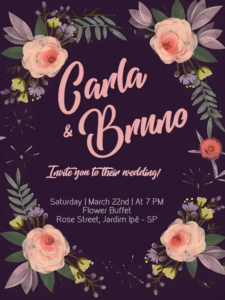 Invitation Floral Flower Wedding – Wedding theme floral, romantic, elegant, natural, colorful