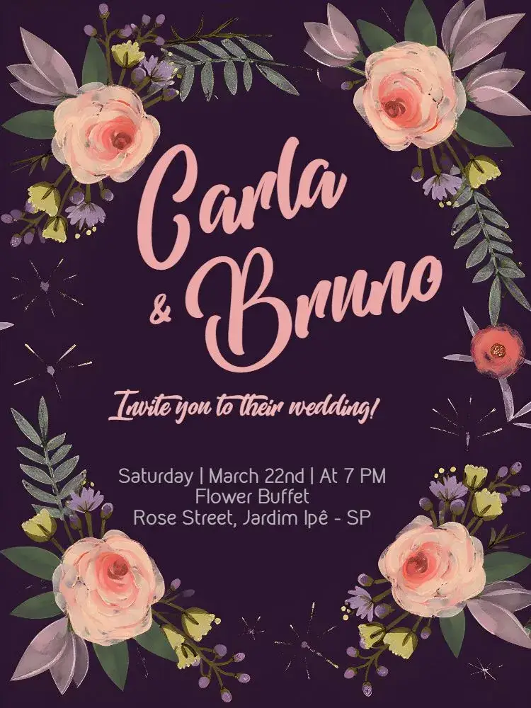 Floral Flower Wedding invitation