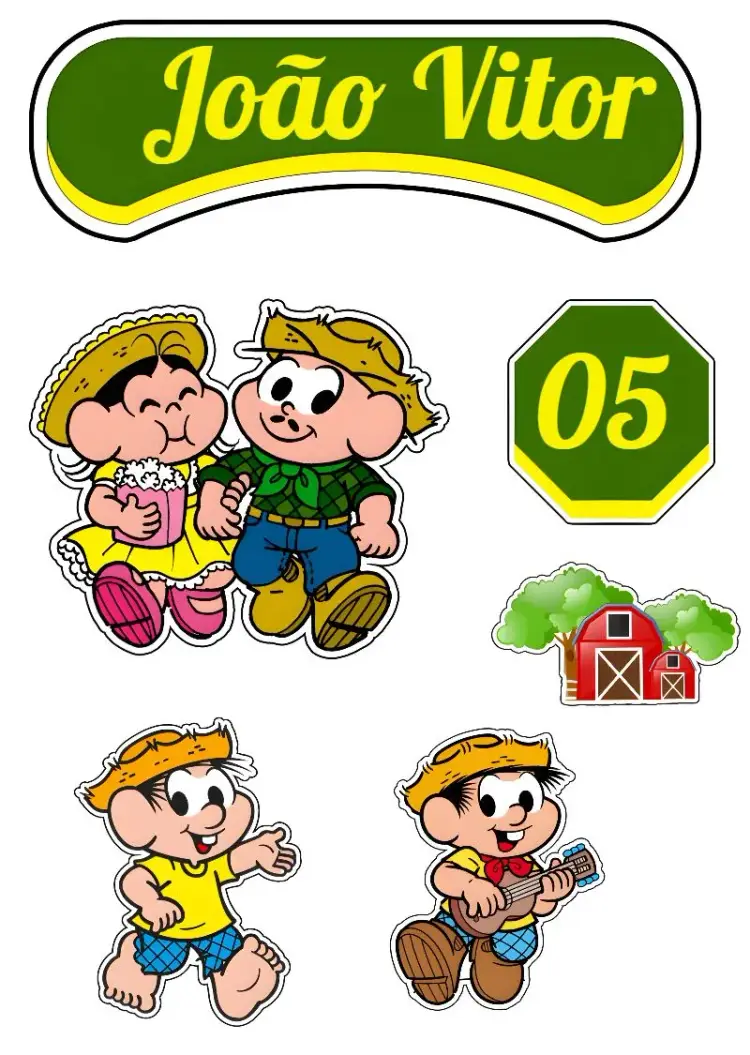 Topo De Bolo Chico Bento Yellow invitation