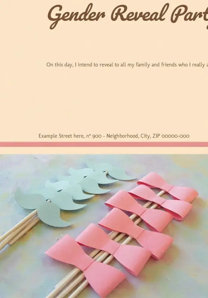 Baby Gender Reveal Beige Tea Party invitation