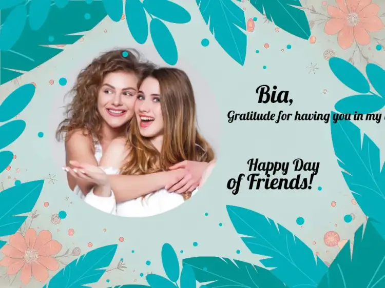 Friendship Day Card With Plant Photo