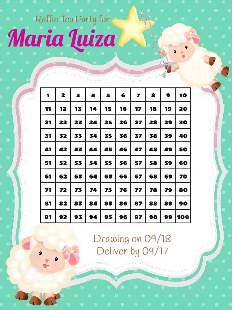 Invitation Pink Sheep Raffle Tea – Raffle Tea theme colorful, cute, childish, feminine, animal-themed, delicate