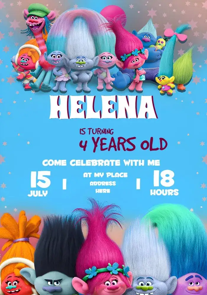 Orange Trolls invitation