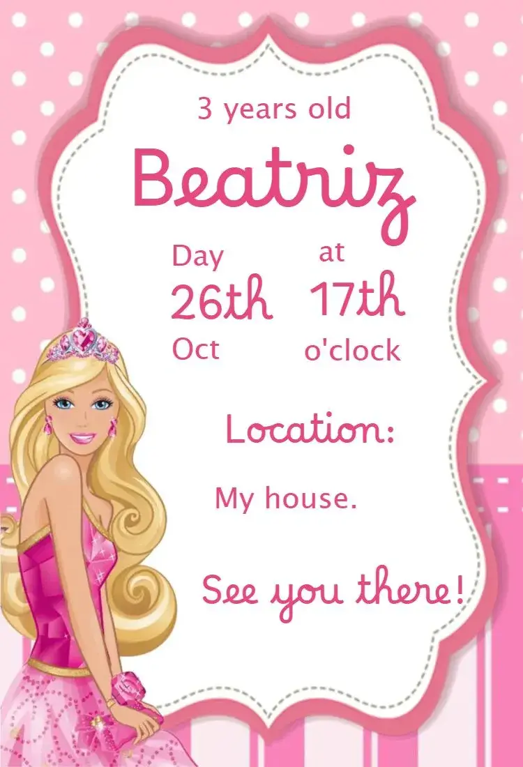 Barbie Invitation