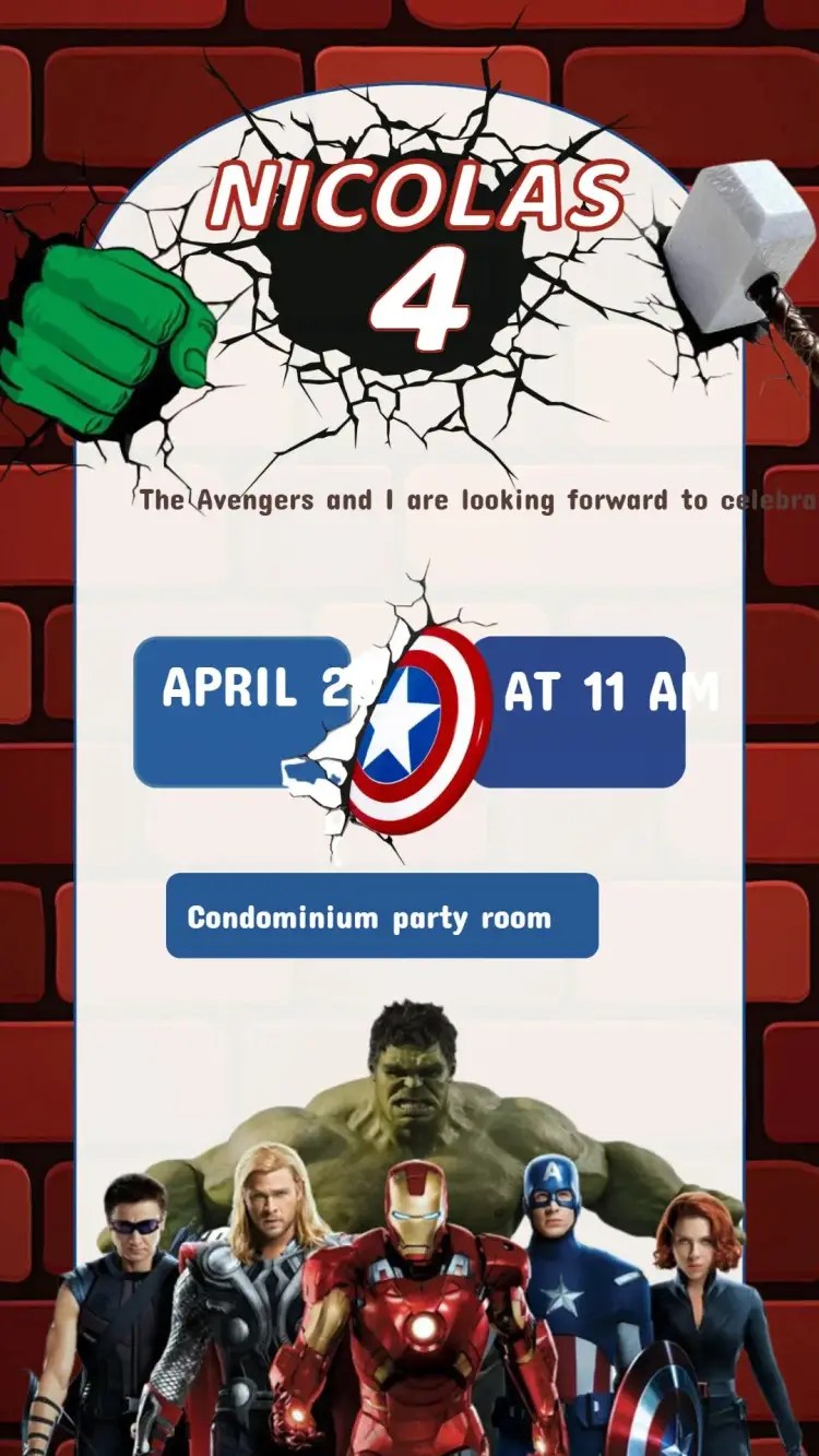 Avengers Birthday Invitation