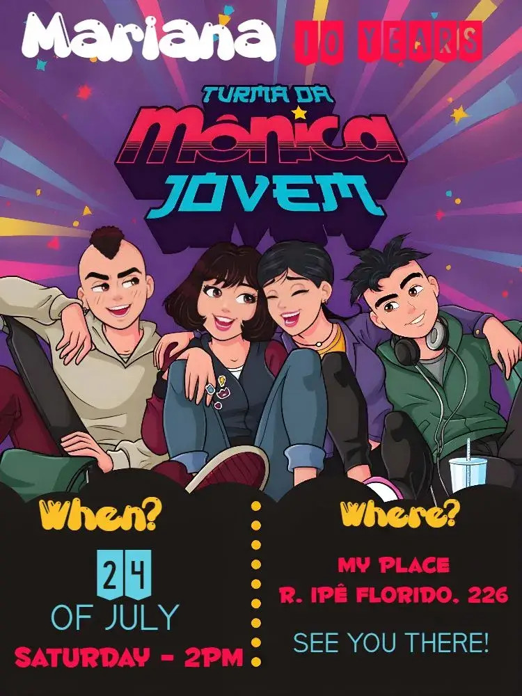 Young Monica Gang Cascão invitation