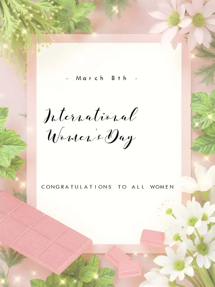 Invitation Post International Women's Day Pink – Most searched for theme pink, floral, feminine, modern, delicate, elegant