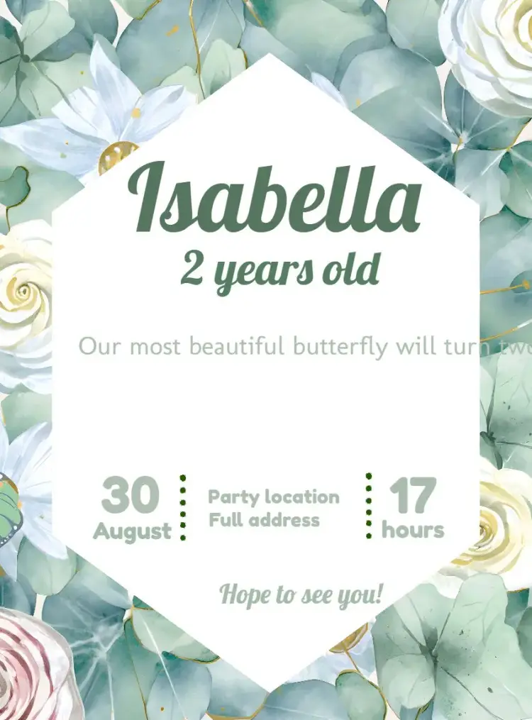 Enchanted Green Butterflies invitation