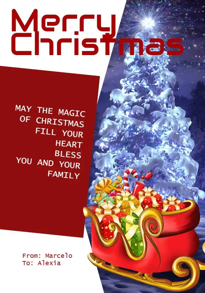 Invitation Red Christmas Card – Commemorative Dates theme red, traditional, festive, Christmas illustrations, celebration, sparkle