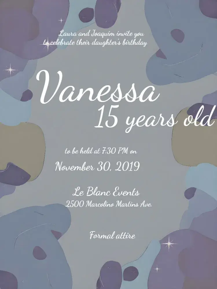 15 Years - Pink Glitter Cocktail invitation