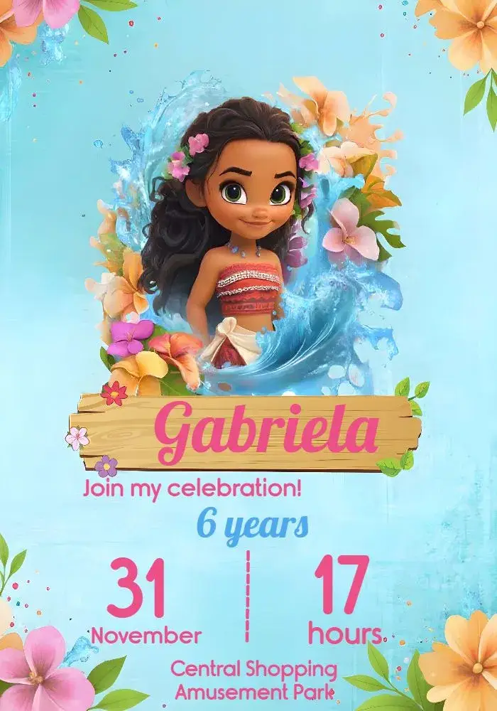 Moana Party invitation
