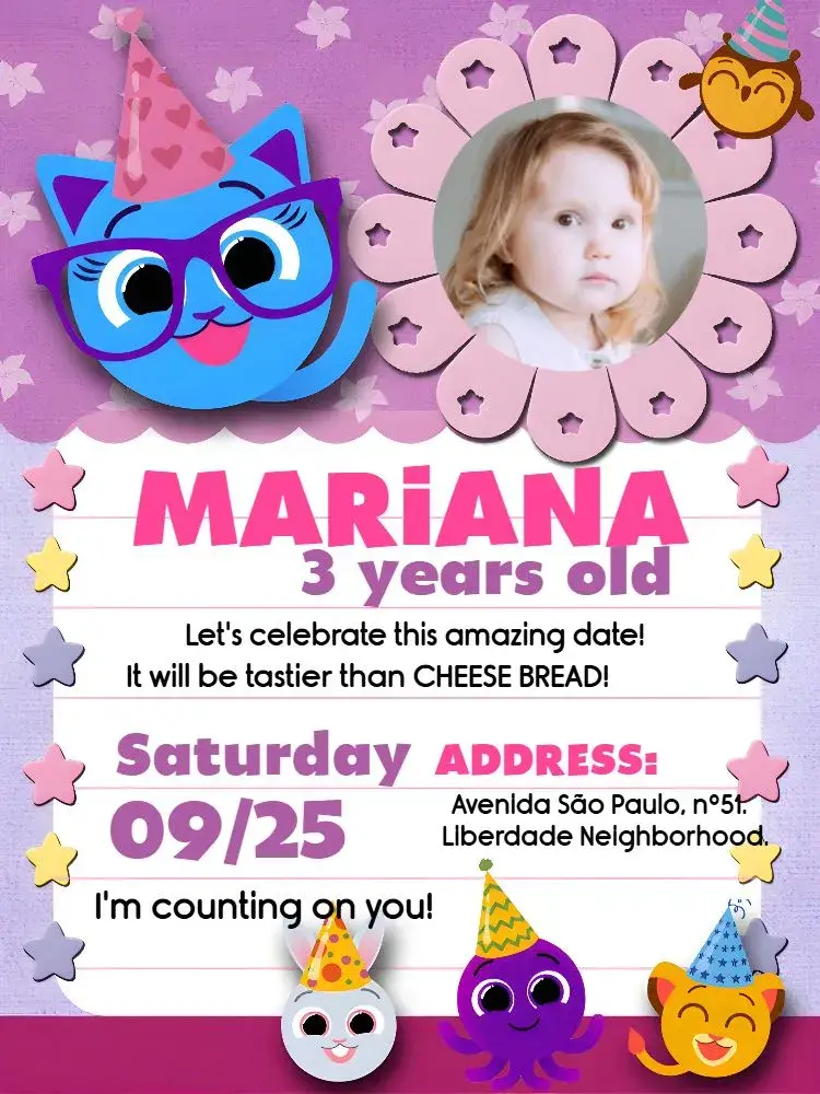 Cute Cakes With Black Photo invitation