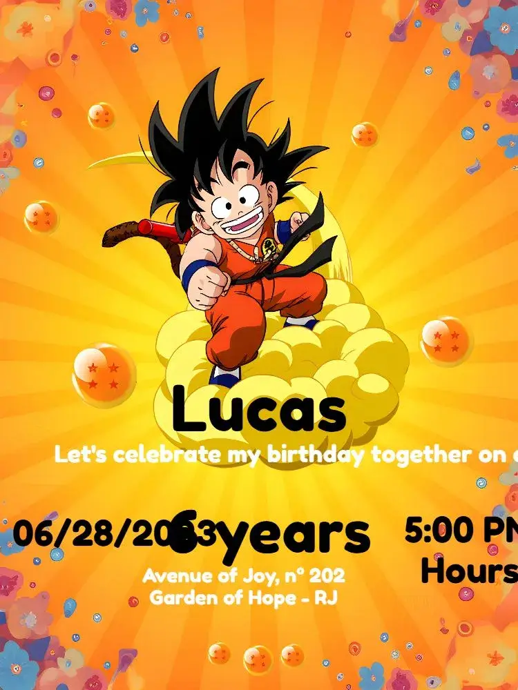 Goku Spheres invitation