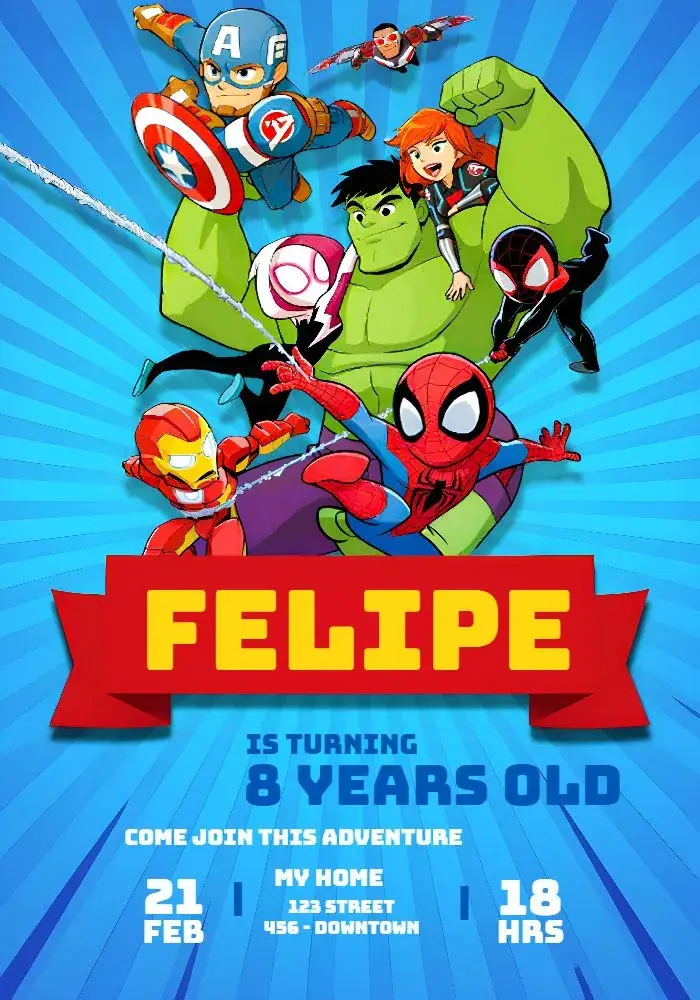 Marvel Super Hero Adventures Spidey invitation
