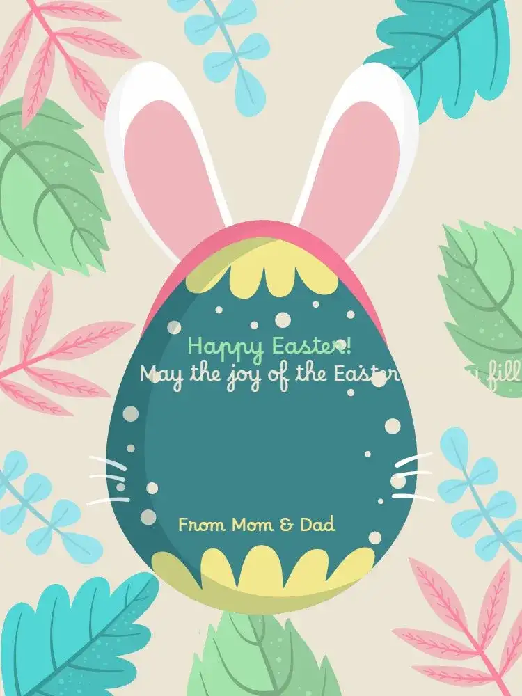 Children's Happy Easter Playful Holiday Card