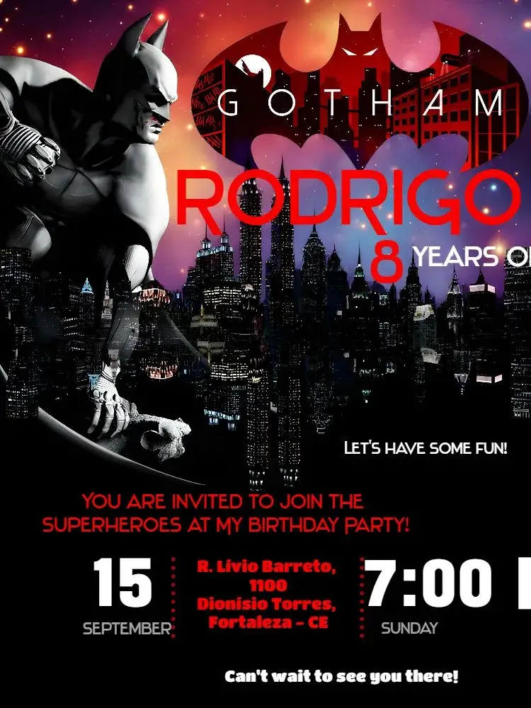Batman Gotham invitation