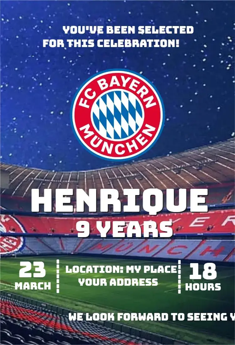 Invite Bayern Munich 4 editable and customizable
