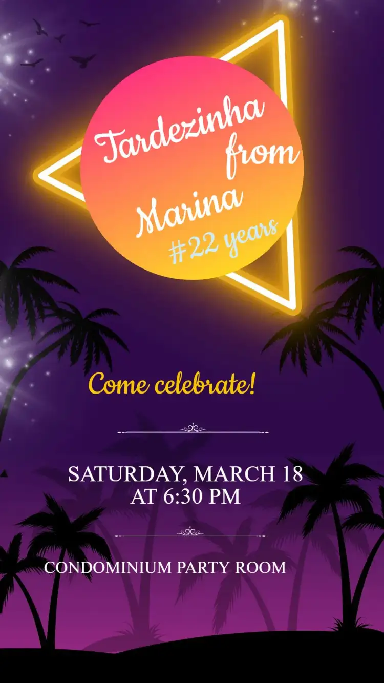 Invitation Invitation Afternoon Birthday – Kids' Birthday Party theme summer, musical, colorful, laid-back, tropical, festive