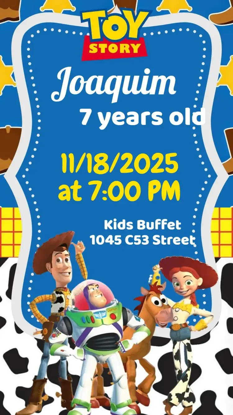 Toy Story invitation