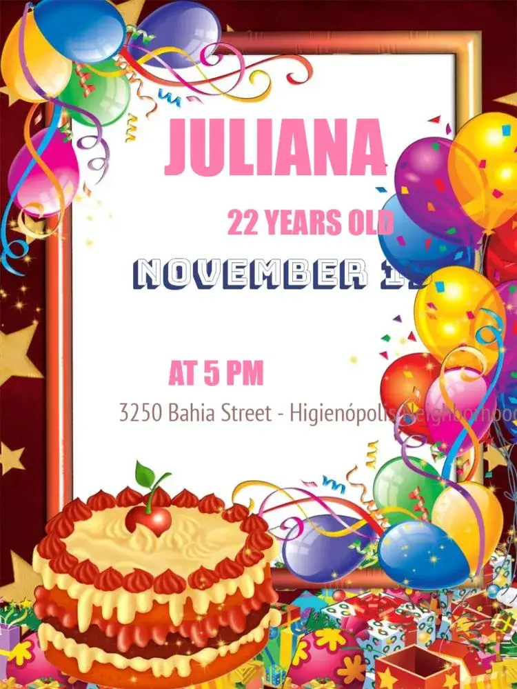 Invitation Happy To Edit Cute – Kids' Birthday Party theme pink, cute, childish, colorful, fun