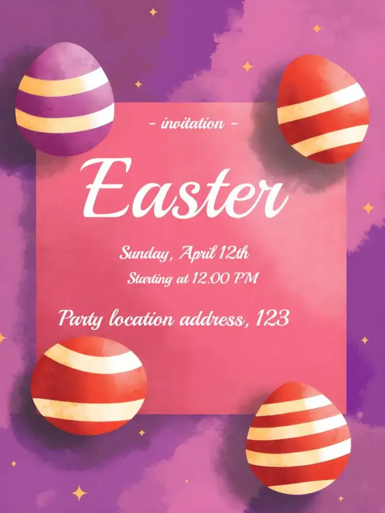 Invitation Páscoa Eggs – Commemorative Dates theme colorful, fun, childish, easter-themed, modern, cheerful