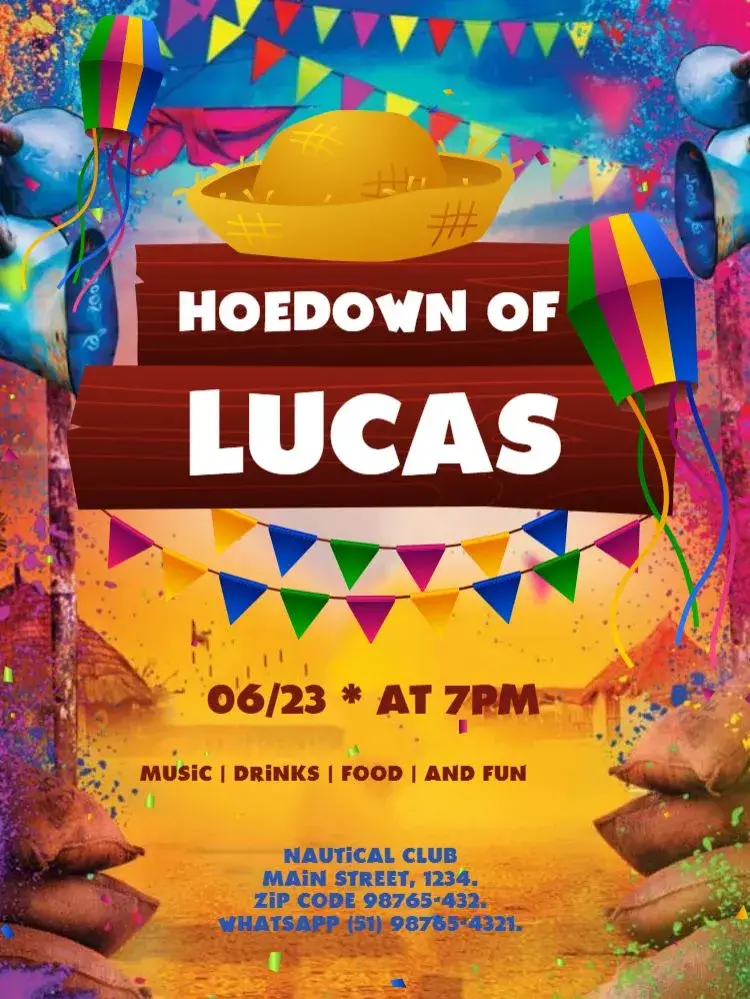 Light Colorful Country Party invitation
