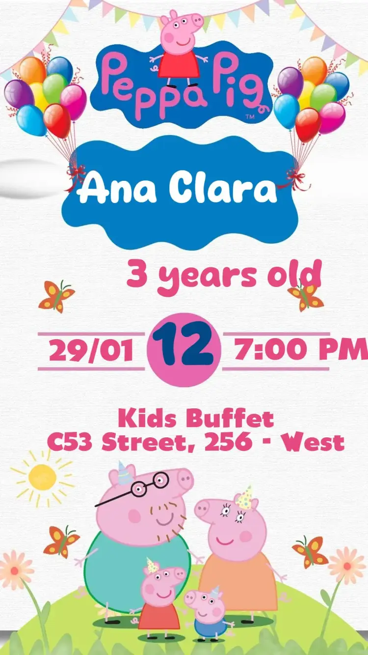 Peppa Pig invitation