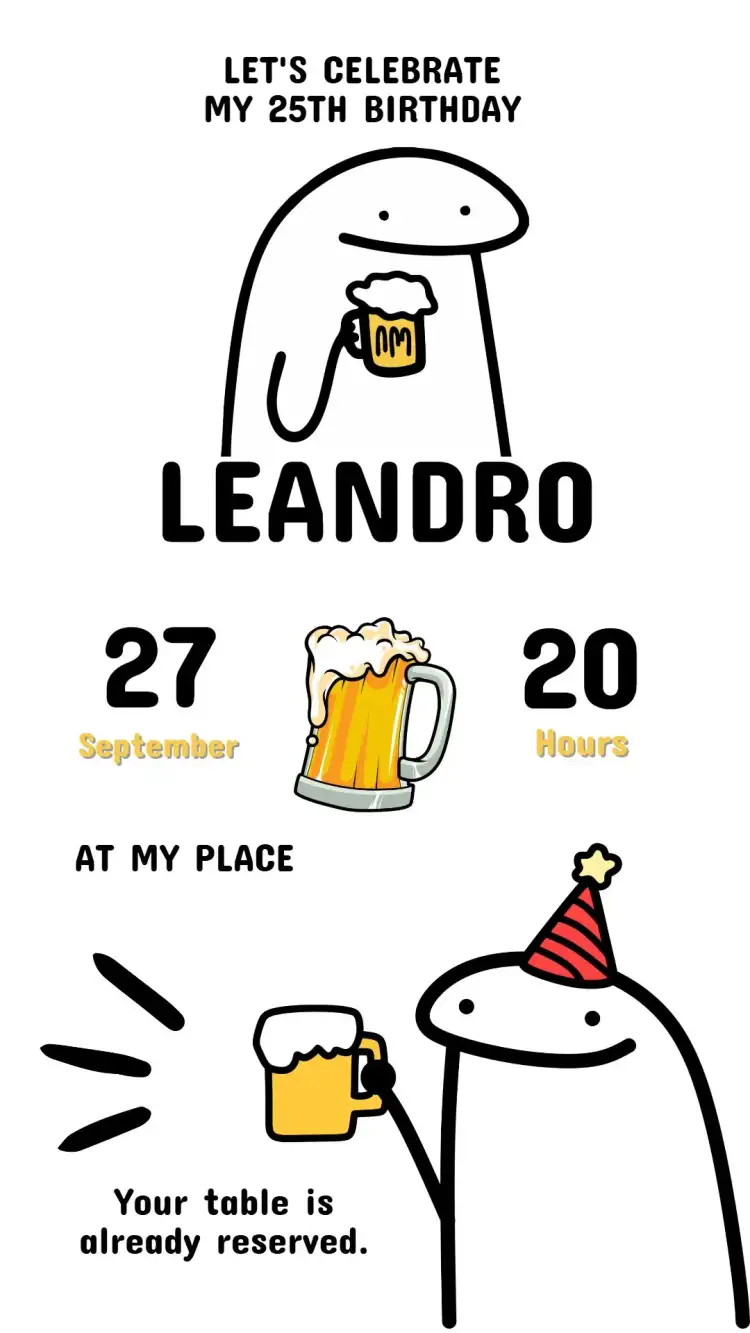 Digital Flork Adult Birthday Invitation - Editable and Personalized