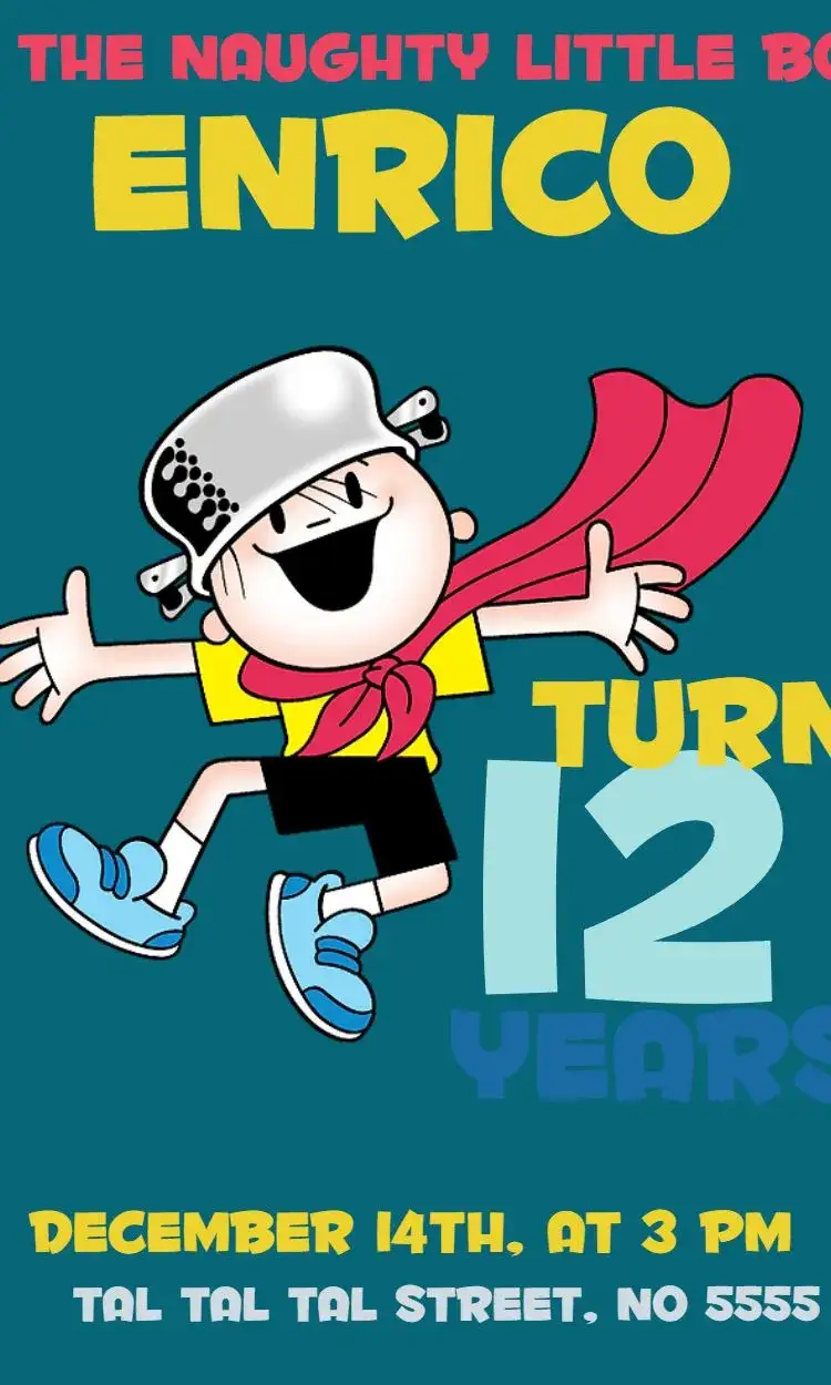 Invitation The Colorful Crazy Boy – Most searched for theme colorful, playful, fun, childlike, illustrations, vibrant