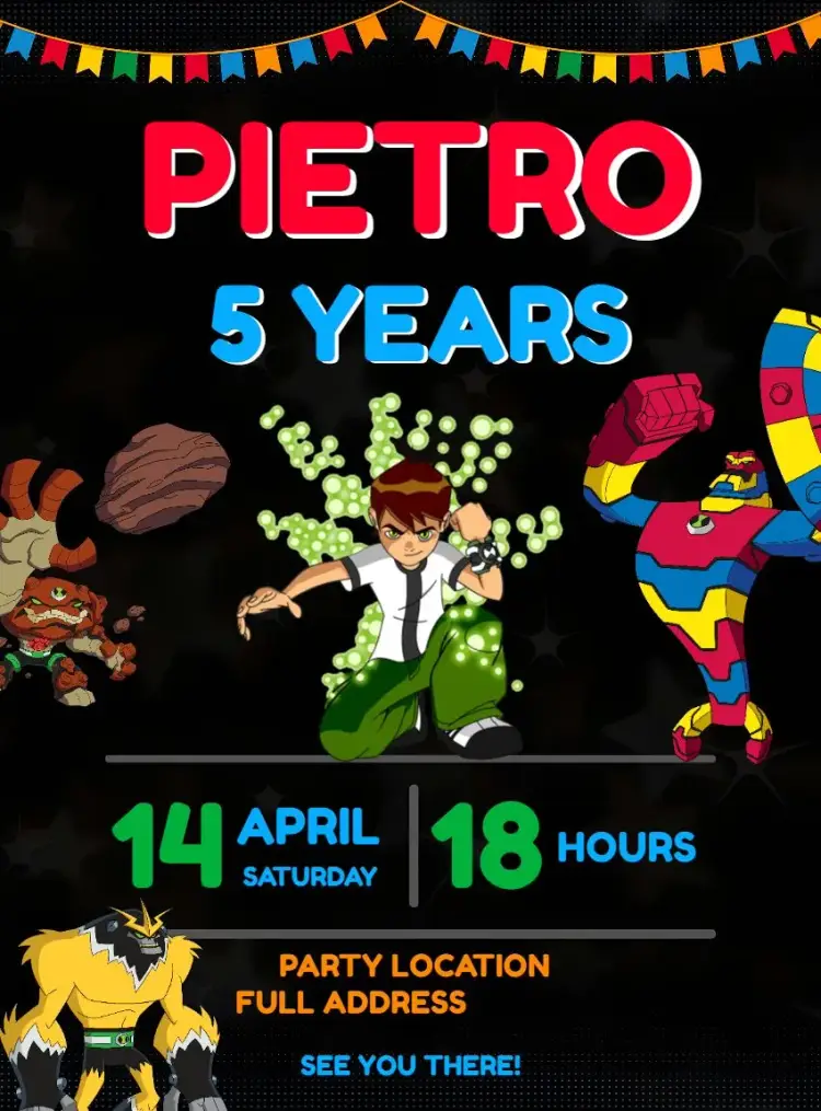 Ben 10 Kids invitation