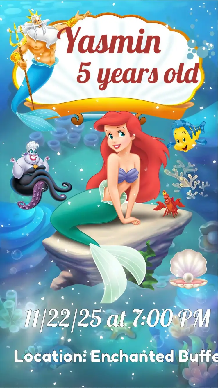 Siren Ariel invitation