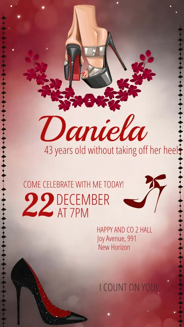 Invite High Heel Shoe editable and customizable