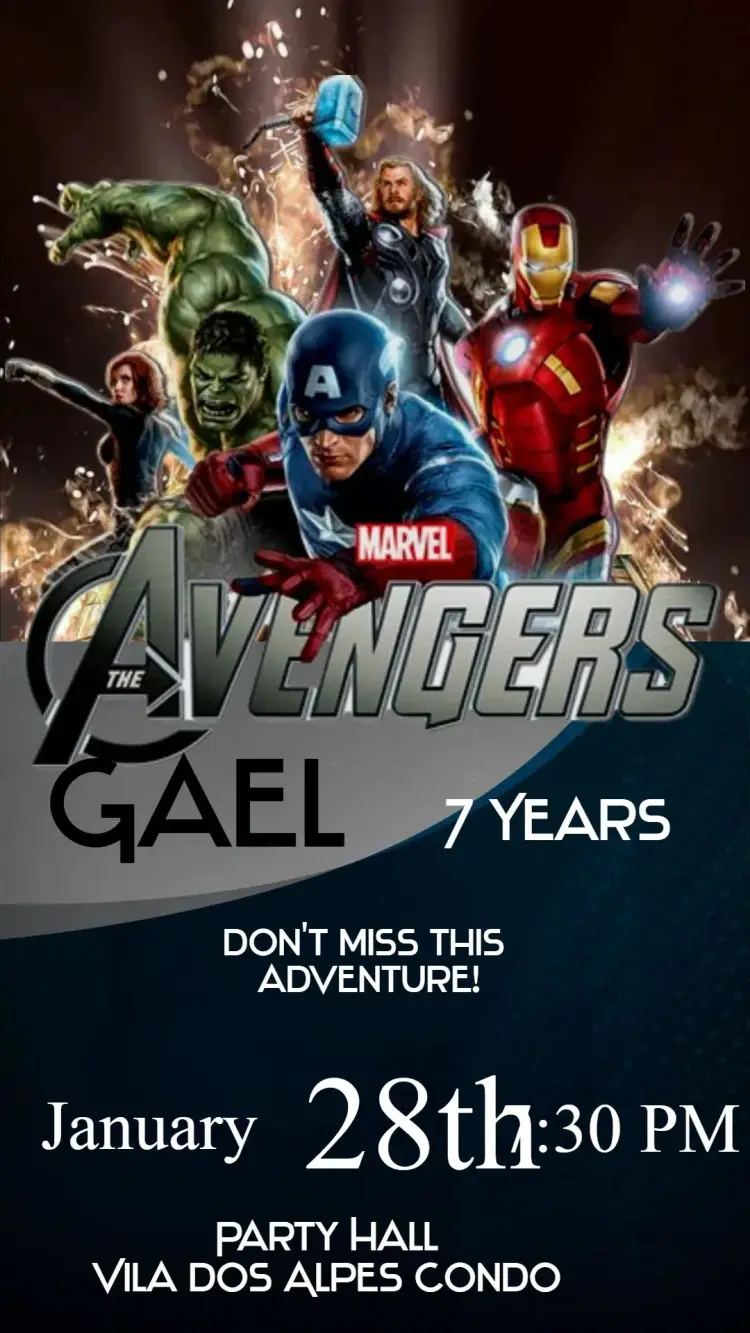The Avengers invitation