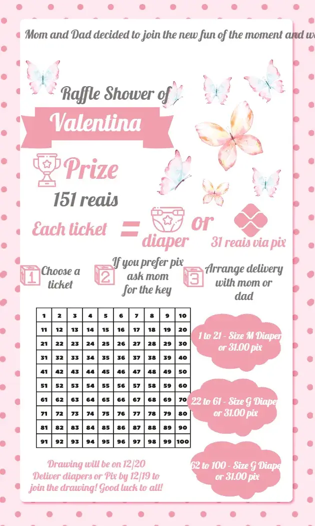Invite Watercolor Butterflies Raffle Tea 100 editable and customizable