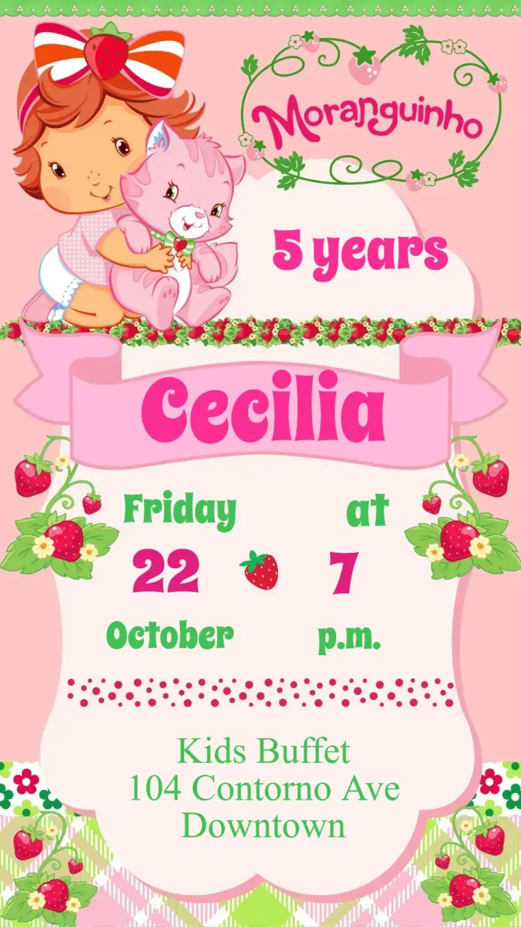 Strawberry Baby invitation