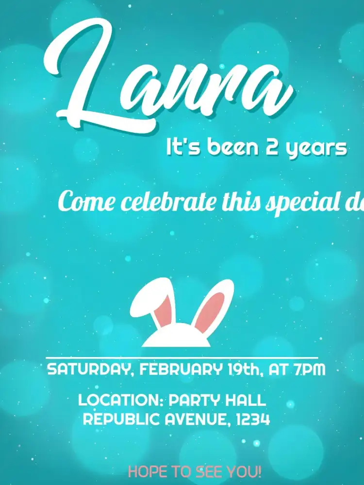 Invitation Easter Bunny – Commemorative Dates theme colorful, fun, childlike, Easter, bunny illustrations, spring elements