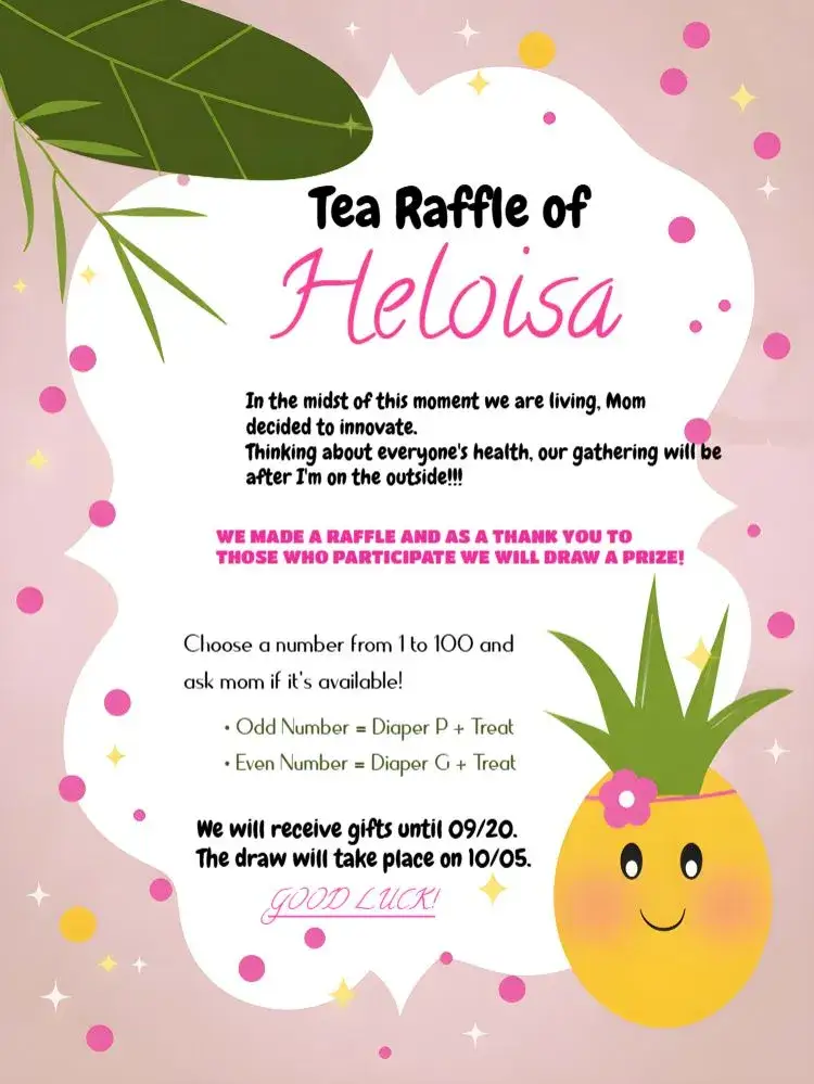 Invitation Tea Raffle Little Pineapple Pink – Raffle Tea theme tropical, colorful, fun, modern, feminine