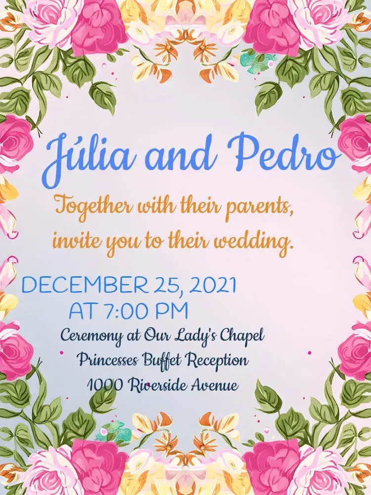 Digital Floral Wedding invitation