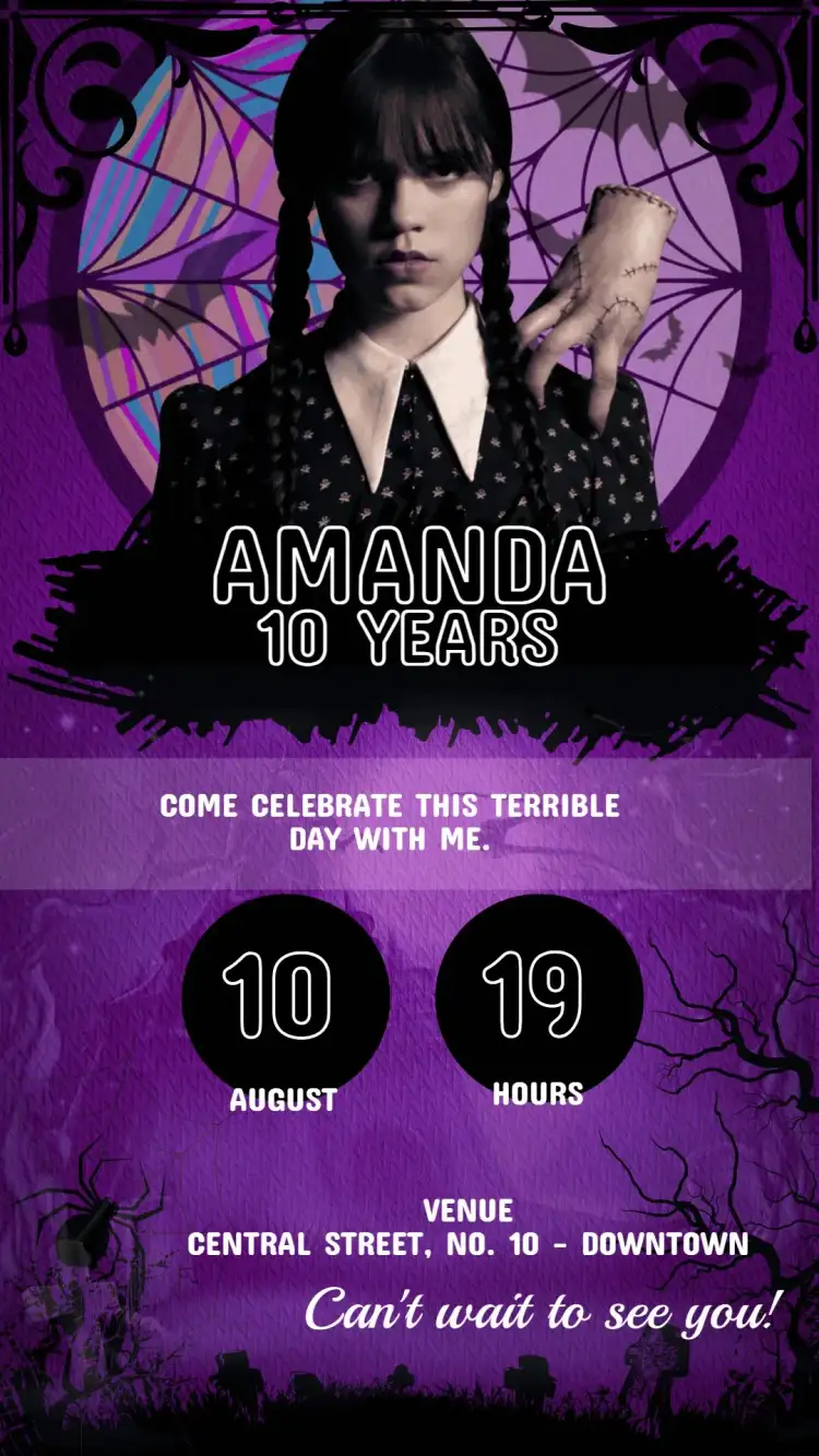 Wandinha's Children's Birthday Invitation